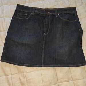 Gap 1969 Dark Strechy Women's Jean‎ Skirt With Flap Pockets Size 10/30